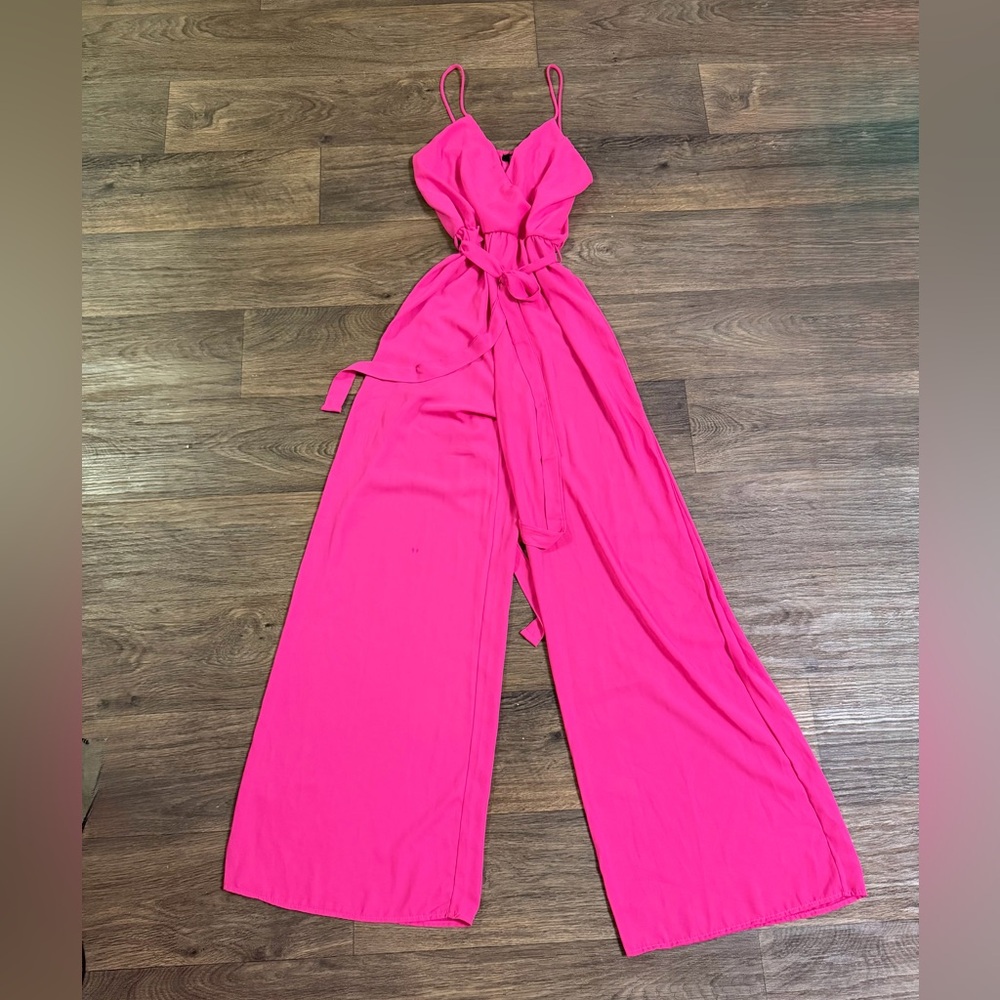 Women's Wide-Leg Jumpsuit in Hot Pink